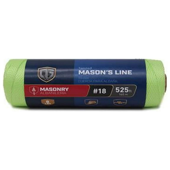 642561 Nylon Mason Twine, Neon Yellow, #18 x 525-Ft. - Quantity 12