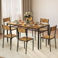 thumbnail image 4 of Aiho Dining Table Set for 6, 7-Piece Kitchen Table Set with 6 Chairs & Storage Shelf for Kitchen, Dining Room - Retro, 4 of 10