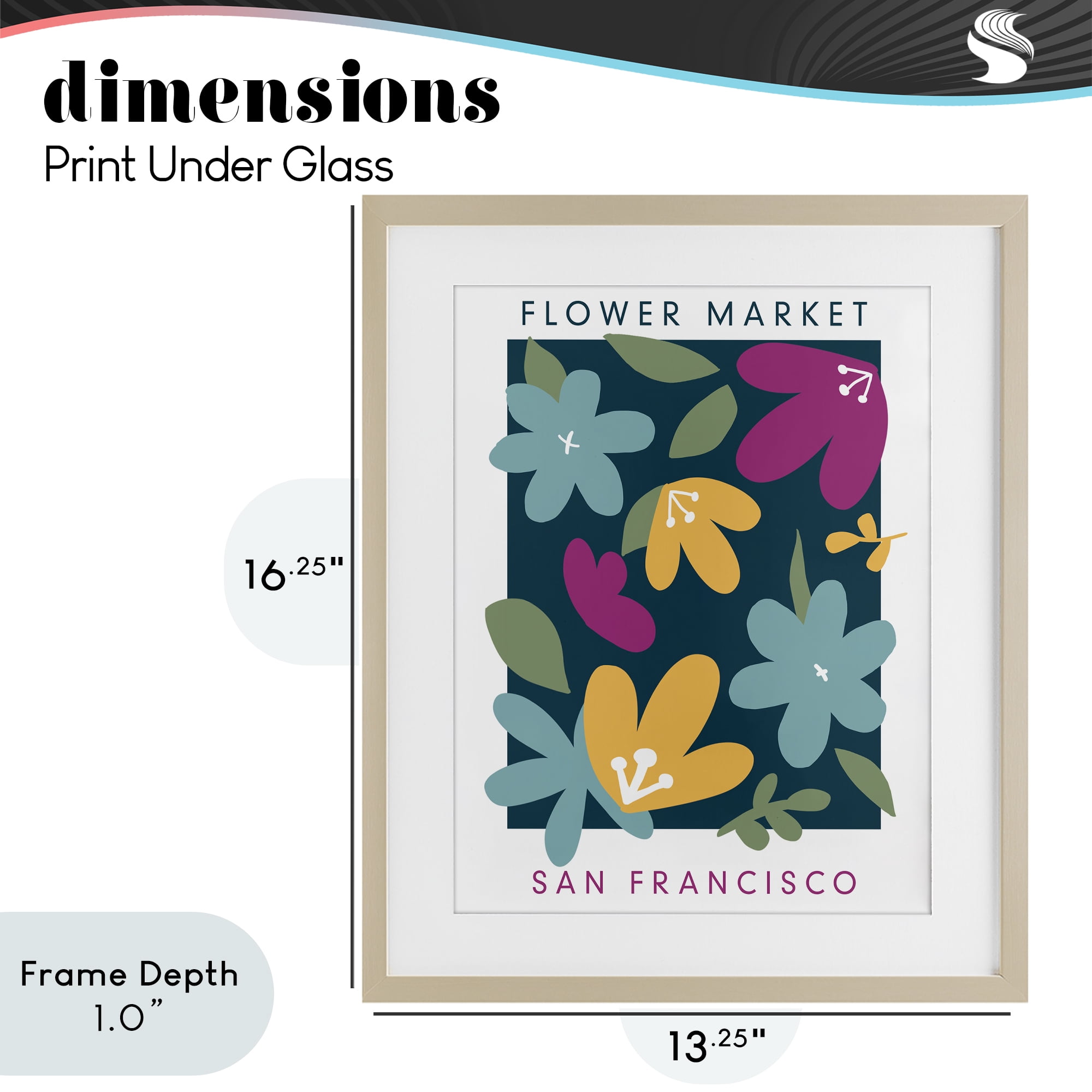 Stupell Industries Whimsical Flower Market Birch Framed Print Under Glass, design by Anna Quach