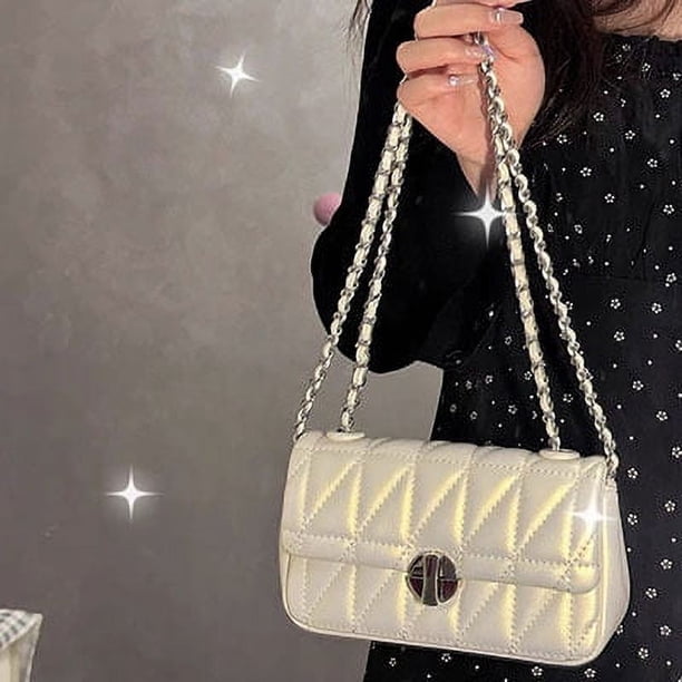 Bolso de mujer con cadena, bolso bandolera, bolso de mano para uso diario, bolso cuadrado pequeño debajo del brazo