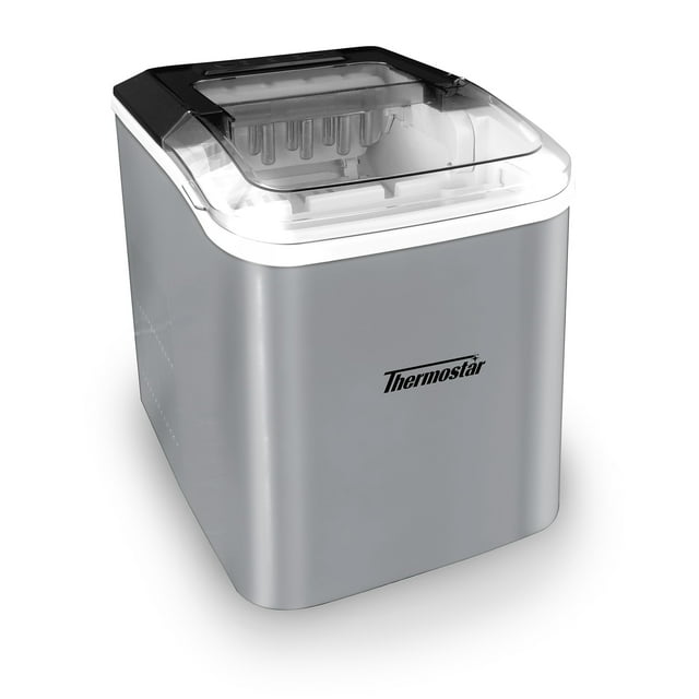 Máquina de hielo Nostalgia Thermostar automática autolimpiante plateada