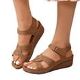 thumbnail image 2 of Domuza Womens Orthopedic Sandals Slip on Non Slip Arch Support Flat Wedge Sandals Lightweight Sneakers 2026 New Comfortable Orthopedic Shoes Light Brown 7.5（EU-39）, 2 of 5