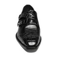 thumbnail image 5 of 25458 Stacy Adams Leather Shoes Toscano Double Monk Strap Black Navy, 5 of 8