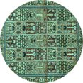 thumbnail image 1 of Ahgly Company Machine Washable Indoor Round Persian Turquoise Blue Traditional Area Rugs, 3' Round, 1 of 4