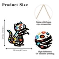 thumbnail image 2 of Anxinwu Day of the Dead Wooden Skeleton Cat Hanging Pendant - Colorful Carved Dia de los Muertos Ornament for Garden, Patio, Party, Outdoor Decor, 2 of 8