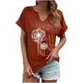 thumbnail image 2 of Birdeem T-Shirt Décontracté pour Femmes à Imprimé, Col en V, Manches Courtes, Coupe Ample, 2 of 9