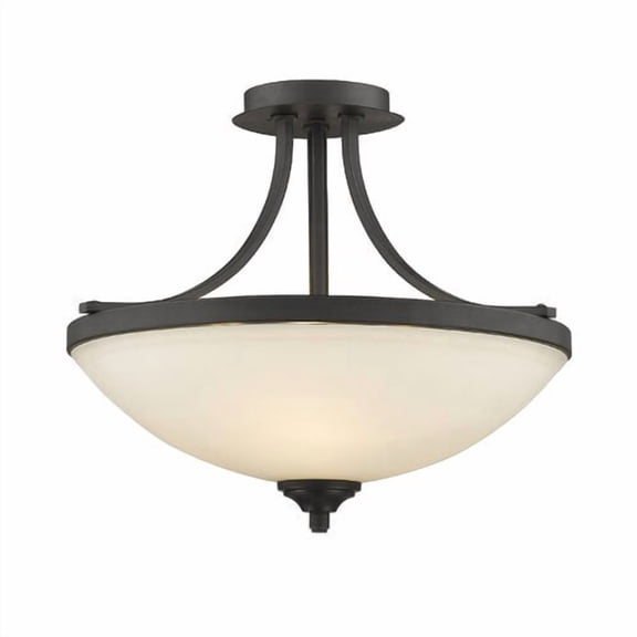 435SF-BRZ-Z-Lite-Bordeaux - 3 Light Semi-Flush Mount in Metropolitan Style - 17.13 Inches Wide by 13.25 Inches High-Bronze Finish