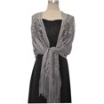 thumbnail image 2 of Qarigey Bufanda de mujer, bufandas de ganchillo, chales con borlas, capa de boda para dama de honor, fiesta de noche, chal Vintage conveniente portátil Ropa, zapatos y accesorios Miscelánea Gris Qarigey AP015018-13, 2 of 6