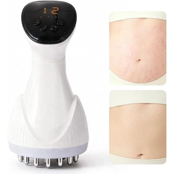 [Genuine:manjikang}Lymphatic Drainage Massager & Anti-Cellulite Massage Tool, Body Contouring Device for Legs, Arms & Stomach, Supports Smoother Skin, with Gentle Warming & Vibration White