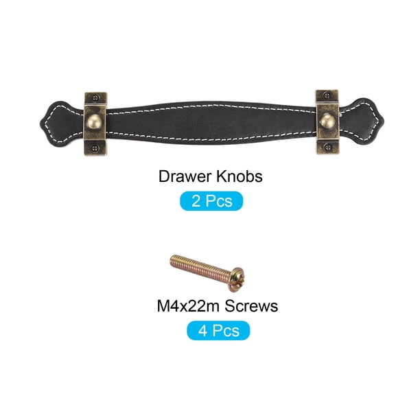 Uxcell Drawer Pulls, 7.6" 2Pack Leather Dresser Handles Door Knobs Cupboard  Pull, Black - Walmart Business Supplies