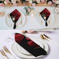 thumbnail image 2 of Red Rose Cloth Napkins, Vintage Abstract Garden Flower Floral Black Washable and Reusable Dinner Napkins Set of 4, Table Napkin for Kitchen Party Birthday Wedding Hotel Housewarming 20"x20", 2 of 8