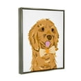 thumbnail image 3 of Golden Retriever Puppy Bowtie Pet Animals & Insects Graphic Art Luster Gray Framed Art Print Wall Art, 3 of 6