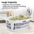 thumbnail image 7 of Every Moment Counts Extra Large Laundry Basket 13.2Gal - White Heavy Duty Hamper w/Lid, High Capacity Clothes Bin for Family, Home & Basement Storage (50L), 7 of 7