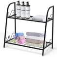 thumbnail image 6 of Topbuy 2-Tier Black Metal Ladder-Shaped Plant Stand with Handles for Indoor/Outdoor Use, 6 of 7