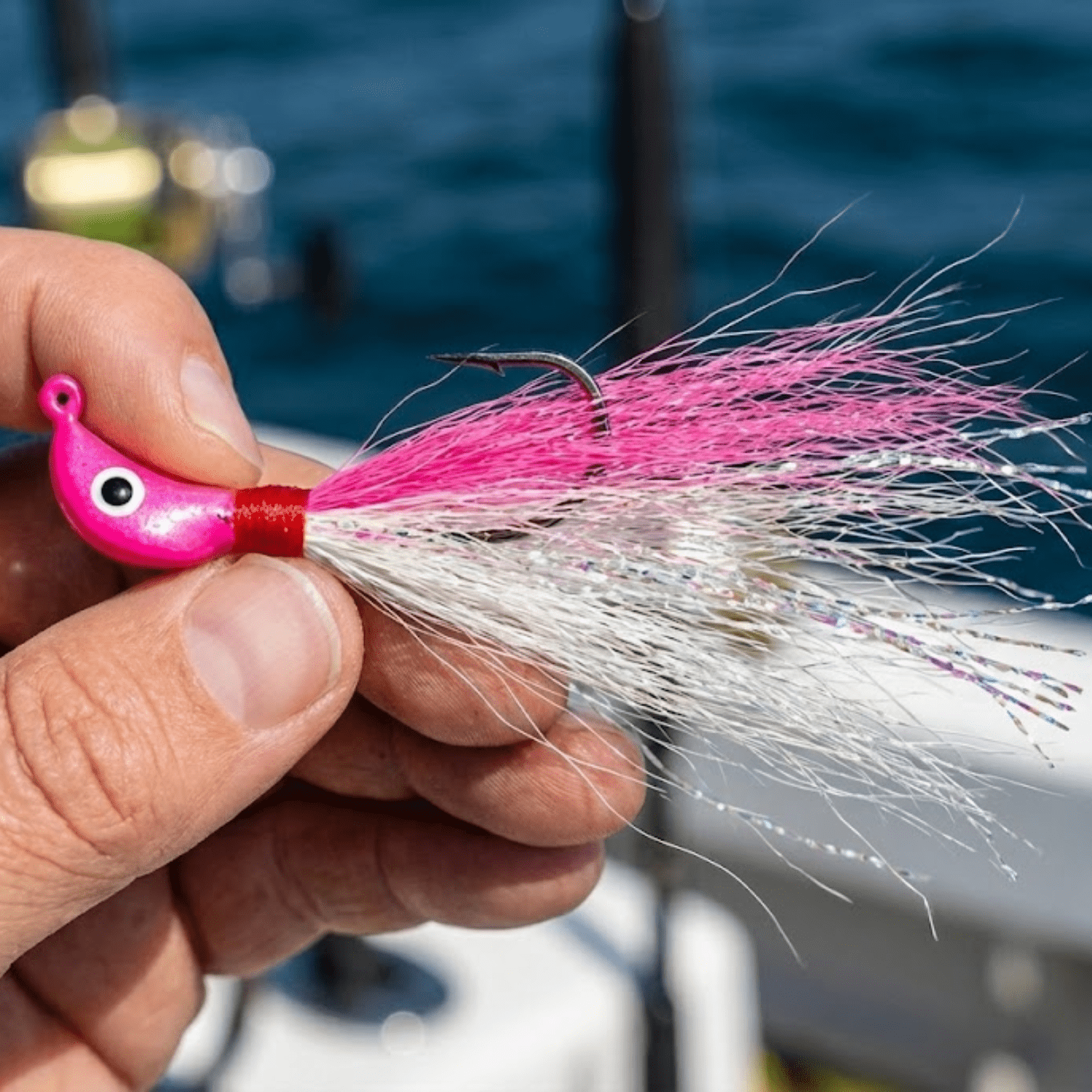 Buccaneer Saltwater Skimmer Jig Fishing Lure 1/2 oz Pink and White