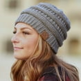 thumbnail image 2 of CC Brand Trendy Warm Chunky Soft Stretch Cable Knit Skully Beanie Hats Cap, 2 of 74