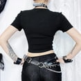 thumbnail image 2 of Cross Sheer Mall Gothic Women T-shirts Grunge Aesthetic Punk Sexy Emo Black Top Streetwear Fashion Alternative Clothes, 2 of 12