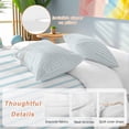 thumbnail image 2 of 3 Piece Blue Striped Duvet Cover Set California King, Microfiber Comforter/Quilt Cover with Corner Ties and 2 Pillowcases, Blue White Stripes Farmhouse All Season Soft Bedding with Zipper Closure, 2 of 8