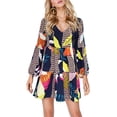 thumbnail image 2 of Weardear Women's Deep V Neck Dress Loose Shift Mini Tunic Dresses for Women 2024, 2 of 6
