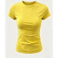 thumbnail image 5 of Jinhomg Womens Cotton T Shirts Crewneck Short Sleeve Slim Fit Basic Tee Fashion Y2k Casual Summer Tops Yellow M, 5 of 5