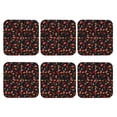 thumbnail image 2 of Pofeuu BBQ Print Leather Coasters Set of 6, Round Cups Mugs Mat Pad for Home Kitchen Heat Resistant Drink Coasters,Square, 2 of 7