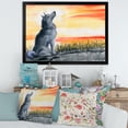 thumbnail image 3 of Designart 'Portrait Of Grey Wolf Howling At The Moon' Traditional Framed Art Print, 3 of 4