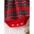 thumbnail image 6 of Newborn Baby Girls Christmas Romper Dress Fur Trim Mesh Skirts Bodysuits Velvet Xmas Outfits Winter Clothes, 6 of 7
