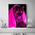 thumbnail image 5 of Mudket Neon Pink Leopard with Silk Veil Black Background Canvas Wall Art, Trendy Modern Glam Wall Prints Waterproof Canvas for Living Room Apartment Home Decor , Framed Ready to Hang - 12"L x 8"W, 5 of 9