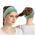 thumbnail image 2 of UJNDER Headbands for Women Elastic Hair Bands for Yoga Workout Running and Sports Non Sweat Hair Wrap Mint Green, 2 of 3