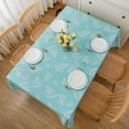 thumbnail image 4 of Vinyl Tablecloth with Flannel Backed Waterproof Oil-Proof PVC Table Cloth Stain-Resistant Wipeable Easy Care Table Cover for Indoor and Outdoor (Lake Blue Pattern 2, 60 x 60 Inch Square), 4 of 6