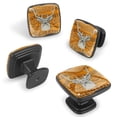 thumbnail image 2 of 4 Pcs Cabinet Handle Drawer Pulls Deer on African Ethno Knobs with Screws Square Furniture Office Cabinet Knob Decoration, 2 of 7