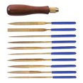 thumbnail image 1 of Needle File, 10 Shapes Convenient Grip Alloy File Set Wood Round Handle Secure Connection  for Polishing Grinding for Glass, 1 of 7