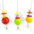 thumbnail image 3 of Flmtop Parrot Hanging Ornaments Ball Bell Flower Design Bite Toy Chew Swing Bird Tool Random Color, 3 of 5