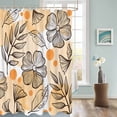 thumbnail image 3 of Fabric Shower Curtain Fall Thanksgiving Black Flowers Leaves Line Orange Polka Dot Shower Curtains with 12 Hooks Waterproof Machine Washable Bath Curtains for Bathroom, 48x 72in, 3 of 6