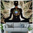 thumbnail image 4 of Chilfamy Seven Chakra Tapestry, Mandala Eyes Yoga Meditation Zen Decor Tapestry Wall Hanging for Bedroom, Hippie Golden Black Lotus Spiritual Tapestries Poster Beach Blanket Home 40x60inch, 4 of 6