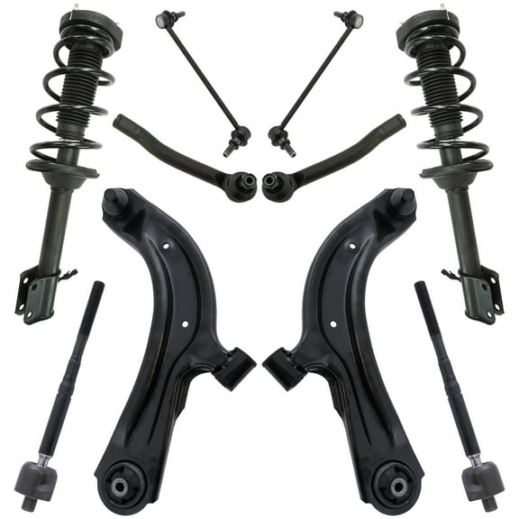 TRQ 10 Piece Steering Suspension Kit Strut Assemblies Control Arms Tie Rod PSA64902 Fits select: 2013-2019 NISSAN SENTRA