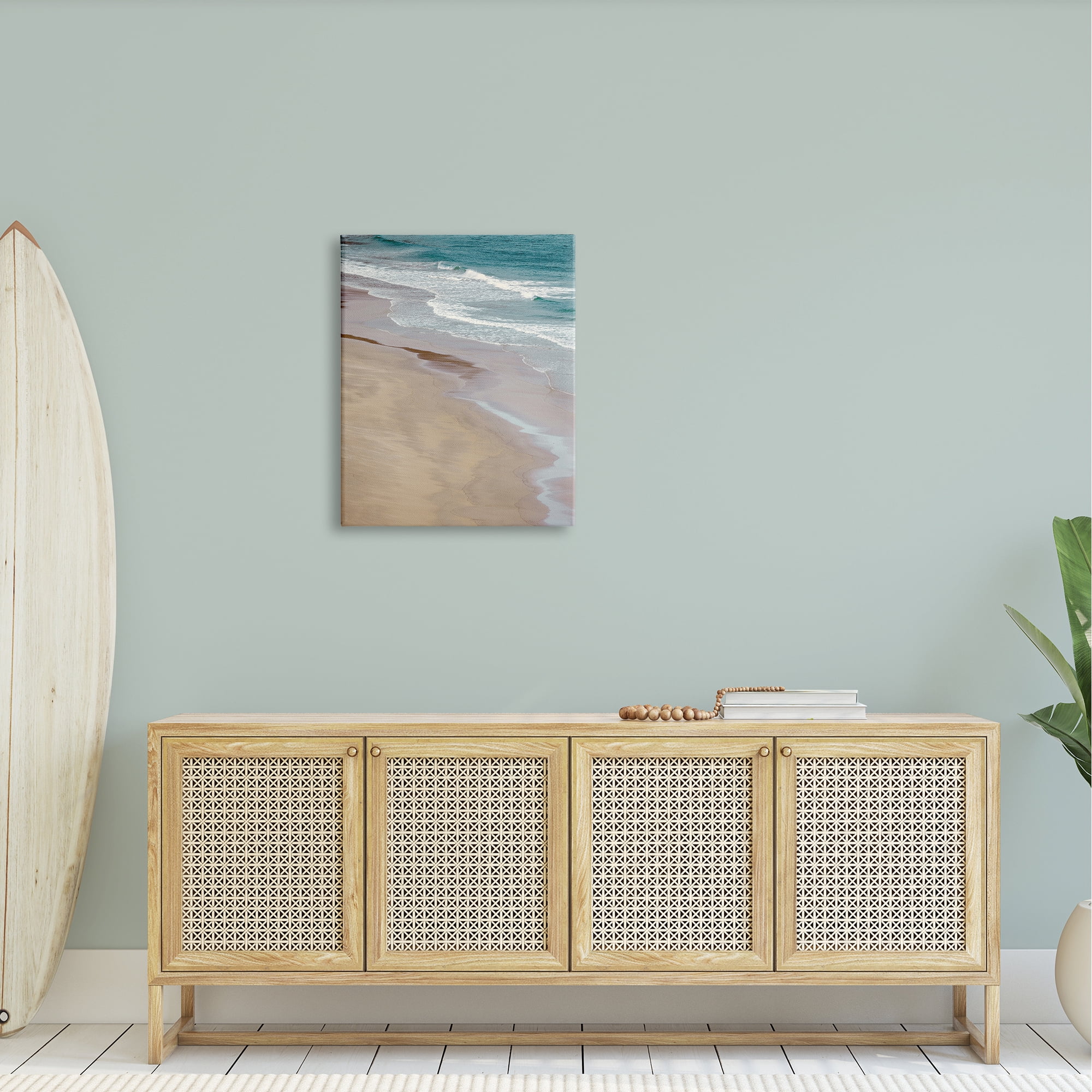 Stupell Industries Aerial View Ocean Water Foamy Coast Beach Photograph Gallery Wrapped Canvas Print Wall Art, Design by Danita Delimont