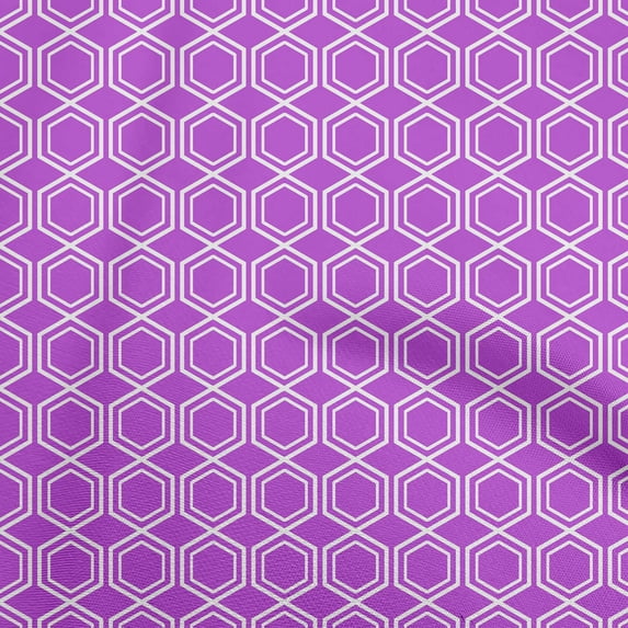 oneOone Cotton Flex Purple Fabric Geometrical Sewing Fabric By The Yard Printed Diy Clothing Sewing Supplies 40 Inch Wide