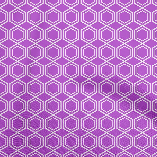 oneOone Cotton Poplin Purple Fabric Geometrical Craft Projects Decor Fabric Printed By The Yard 42 Inch Wide