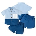 thumbnail image 3 of LYMAYTER Kids Boys Shirts Outfits 2PCS Toddler Cotton Short Sleeve Cardigan +shorts Sets for 5-12 T, 3 of 9