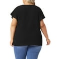 thumbnail image 4 of DARING DIVA Women's Plus Tops V Neck Ruffle T Shirt Blouses 2X Black, 4 of 6