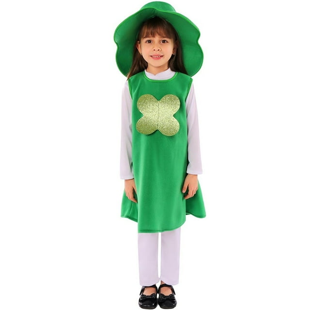 Odeerbi 4-8 Años Niñas Vestido de Tanque Del Día de San Patricio Con Sombrero de Cubo Conjunto Algodón Trajes de Verano Sin Mangas Vestido Suelto Conjunto de Dos Piezas