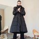 thumbnail image 3 of Chaqueta de invierno para mujer, abrigos largos de plumas, cordón, cintura estrecha, bolsillos, prendas de vestir exteriores, resistente al viento, chaqueta de plumas gruesa con capucha para mujer, 3 of 5