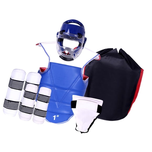 bedienty 6 Pieces Karate Sparring Gear Professional Equipment Crotch M Boxing Protector M