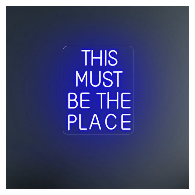 Letrero De Neón"This Must Be The Place"para Bar, Pub, Hogar, Habitación, Dormitorio, Decoración Pared, Letrero Tienda, Inauguración, 40x32cm