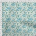 thumbnail image 4 of Soimoi Watercolor Floral Print, Poly Taffeta Fabric, Decor Sewing Fabric By The Yard 56 Inch Wide, Decorative Fabric For Outdoor Upholstery, Umbrellas And Home Accents, Blue, 4 of 5