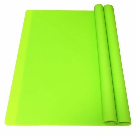 

2Pack Extra Large Multipurpose Silicone Nonstick Pastry Mat Heat Resistant Nonskid Table Mat Countertop Protector 23.6 *15.75 (Green)