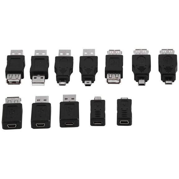 USB OTG Micro Mini USB2.0 Male to Female Adapter, Multiple F/M USB Coupler Connector Set Support Data Transmission and Charging, Pack of 12 Pcs