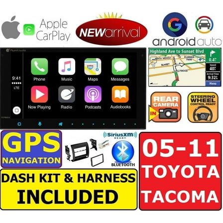 FOR 2005-11 TACOMA NAVIGATION BLUETOOTH APPLE CARPLAY ANDROID AUTO CAR STEREO