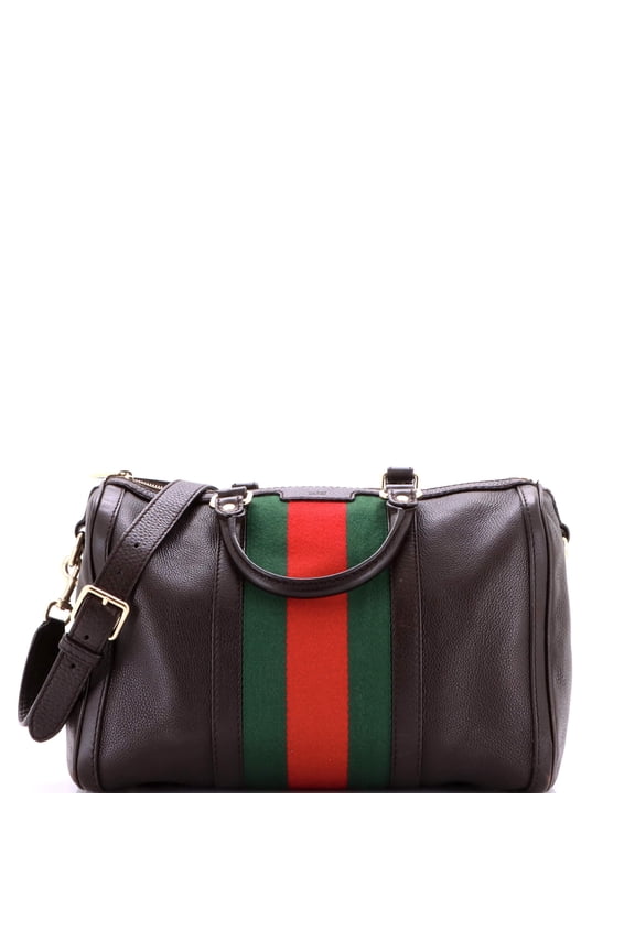 Pre-Owned Vintage Web Boston Bag Leather Medium By Rebag